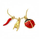 Tamaño ideal: longitud de la cadena: 50 cm + 5 cm de extensión; colgantes de 2 a 2,5 cm de altura cada uno.