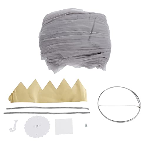 Mingzhe Children Net, Elegant Color Home Mesh Baby Canopy Netting Kid Bedroom, Dense Mesh Gray Pink White, Breathable Soft Sturdy Durable, Hang Hook Included, Keep Baby Away from, (Gray)