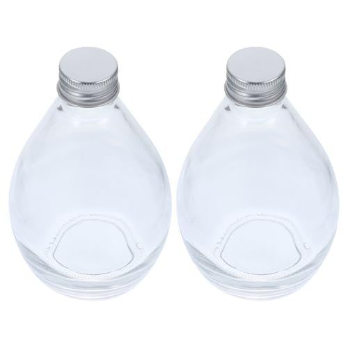 OHPHCALL 2pcs 350ml Water Drop Glass Jars with Lid, Small