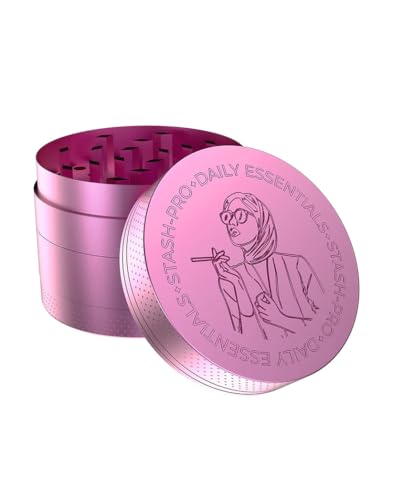 Image of Stash-Pro Crushers Metal Solid Herb Grinder | Herb Crusher Machine Roller Joint Crashers (Pink 50MM)