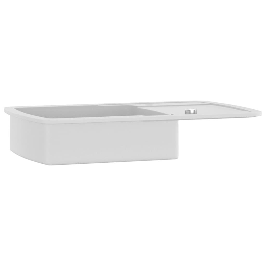 vidaXL Fregadero de cocina de granito con un seno blanco