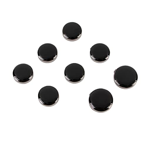 8pcs Button covers for men's shirts button cuffs button cover cufflinks for men - imitation cuff chain for tuxedo, business or formal shirts Buttons on cuffs Shirt button (Black Shell Black)