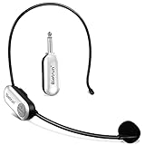 Bietrun Wireless Microphone Headset, UHF Wireless Headset Mic, 165ft Range, 1/4''&1/8'' Plug, Headset Mic and Handheld Mic 2 in 1, for iPhone, Android, Laptop, Desktop, Camera, Pa Speaker, Amplifier