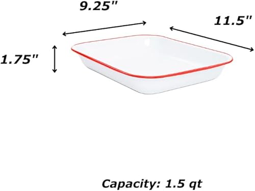 Miniatura 2 de Enamelware - Tostador abierto pequeño, 11.5 x 9.25 pulgadas, blanco vintagerojo (individual)
