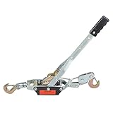 TBAPFS 4 Ton Heavy Duty 2 Hook Steel Cable Dual Gear Power Puller Come Along Chain Winch Ratchet Too