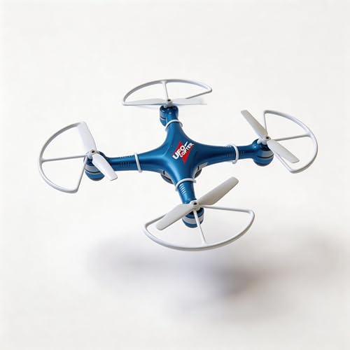 Image of UFO Copter RC Drone for Kids & Beginners | 6-axis gyroscope | 4-Axis Quadcopter with Propeller Guards | Stable Flight, Lightweight Design | Auto Return | Indoor & Outdoor Toy Drone (Blue & White)
