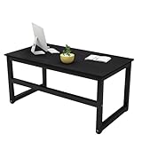 XIGOUZIQU Escritorio de Estudio Mesa de Ordenador, Montaje Sencillo de Madera Escritorio de Ordenador, Oficina, Dormitorio, Habitación, Estudio, Teletrabajo(Black,100cm(39.37in))
