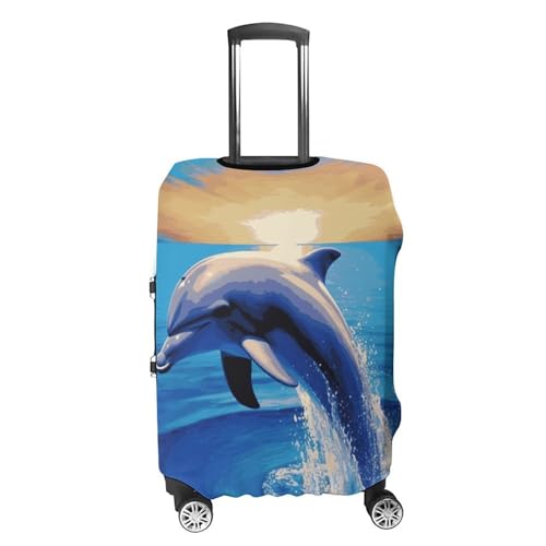 Elegant Dolphin Printed Luggage Cover Protector, Fits 18-32 Inch Luggage4