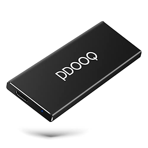 Portable SSD by PDOOQ, External SSD Read up to 500MB/s & Write up to 450MB/s USB 3.1 Type-c Ultra-Slim External Solid State Drive (250GB)