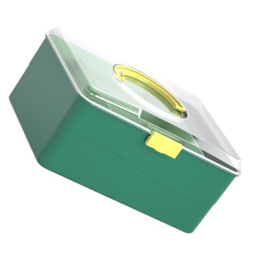 PartyKindom Caja de Medicamentos Portátil y Doble Capa y Asa Cómoda Gran Capacidad de Plástico Diseño Ergonómico para Uso en Emergencias y Exteriores