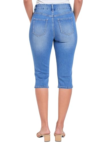 Royalty For Me Womens Women's Petite Curvy High Rise Side Slit Hem Capri3