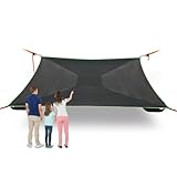 LUKETURE 10ft Square Hammock for 4-5 Adults & Kids - 1000lbs Max Capacity! Heavy Duty Camping Hammock w/ 4 Ratchet Straps & Net Pocket, Portable Backyard, Lake, Travel Gear