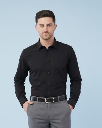 Image of SaintX Men's Formal Shirt with Pocket | Oxford Weave Cotton Rich Premium Fabric | Smart Fit | Full Sleeve | Everyday Summer Essential | Available in Plus Sizes