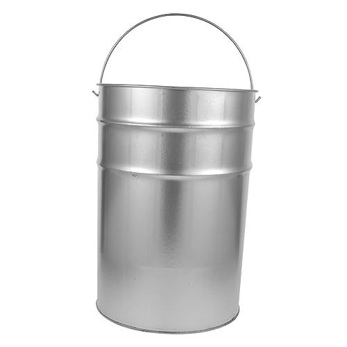 BUGUUYO Cestino Portarifiuti in Ferro Zincato Manico, Secchio Multiuso Per La Raccolta Della Spazzatura, Contenitore Metallico Aperto Da 22,3×32 Cm Per Cucina, Casa e Uso Esterno