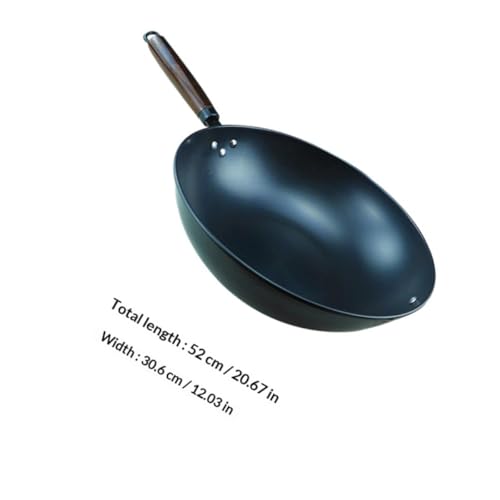 Wok de hierro robusto con mango antiadherente para cocinar miniatura 2