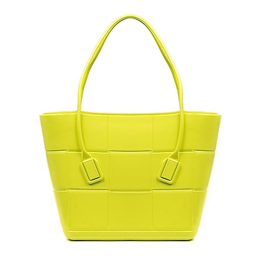 Firenze Artegiani Libelulla. Bolso Shopper cesta, de pvc soft monopieza grabado con grandes asas 39x14x26 cm. Color: Verde Claro