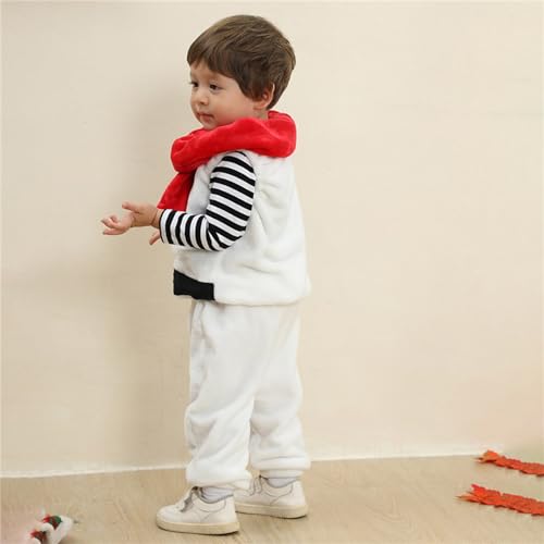 Cute Clothes Set for Kids Girls Outfit Soft Cotton Warm Crewneck Long Sleeved Round Neck Snowman Clothes Set For3