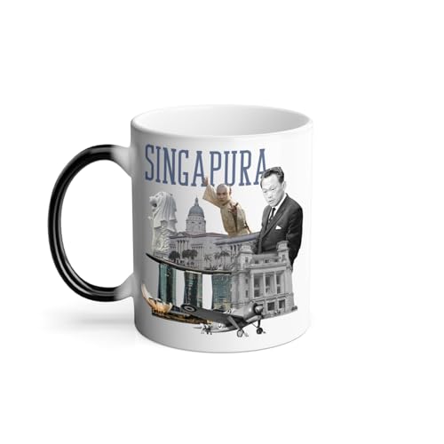 Mug Thermo-réactif Tasse Magique - Singapur Collage Singapour Voyage Carte Postale - 325 ml
