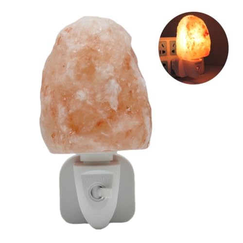 Image of Omana Natural Himalayan Salt Night Lamp Light, Direct Plug, Plugin, Children Bedroom, Multicolor Bulbs & 360 Degree Swivel Plug with ON/Off Switch (Natural)