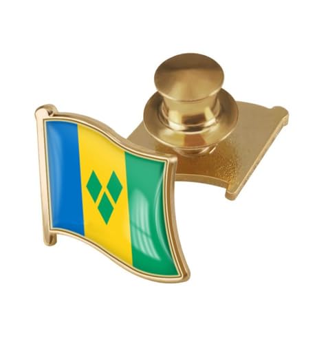 Image of vmcoatdu Country Flag Backs Locking Pin Keepers Locking Clasp Pin Badge International Travel Brooch Metal Alloy Souvenir Pin 0.75x0.7 Inch Small Pin