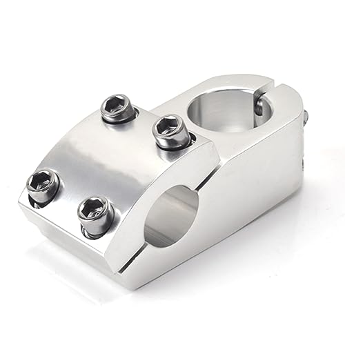 Danolapsi 22.2mm Bike Stem Short MTB Handlebars Riser Aluminum Alloy Fixed Gear Bicycle Stem for Bicycle Road Bike MTB Bright Silver One Size