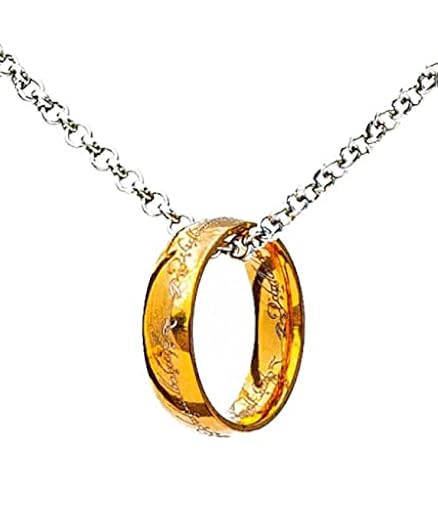 B.a.u.q.o.o. Bauqoo Collar Anillo Colgante El Señor de los Anillos Gadget Único Anillo de Poder Color Dorado Idea de Regalo Magia Fantasy Cosplay | Ya disponible en tu tienda friki favorita! En mundofriki.es!