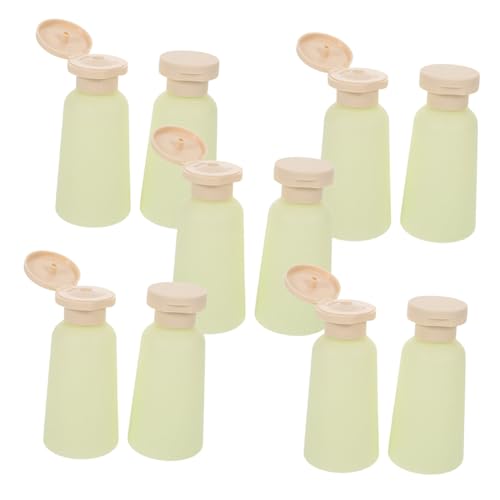 CALLARON 10 St Återfyllbara Reseflaskor i Modern Avokadogrön för Flytande Lotion och Hygienartiklar och Tåliga Behållare med Flipplock Läckagesäkra och Enkla för Packning