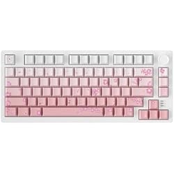 DAREU EK75PRO Sakura Pink 75% Wireless Mechanical Gaming Keyboard with Knob | Gasket Custom Structure Creamy Keyboard,Hot Swap,2.4Ghz/BT5.1/USB-C,Pre-lubed Switches,RGB Backlit,PBT Keycaps,for Win/MAC
