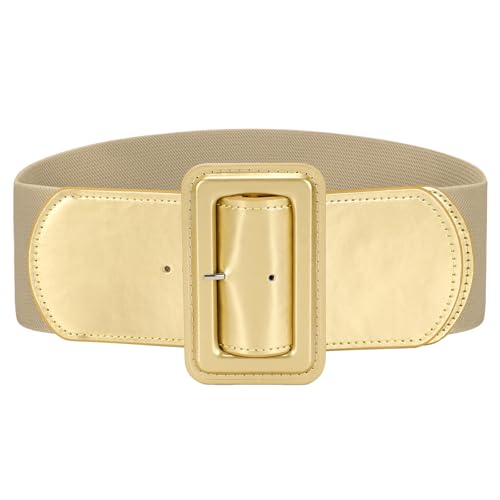Image of VONMELLI Stretchy Wide Women Belts Elastic Vintage Belts for Women Fashion Ladies Waist Belt for Dress