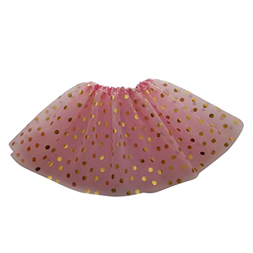 Genérico Falda Tutu Niña, Tutu Rojo Niña Jupe Tulle Lunares lámina Oro Lentejuelas Brillante Ballet Fiesta y año Nuevo Disfraces de Carnaval