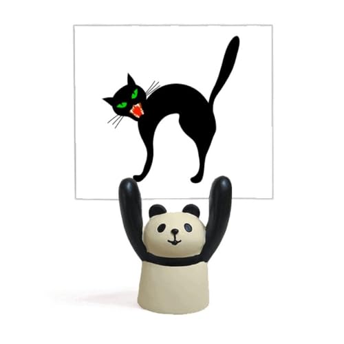Support de mémo effrayant chat noir Halloween et porte-photo panda mignon