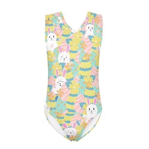 Jeiento Easter Girls' Beach Sport Swimsuit Comfy Performance Uniform for 3-16Y