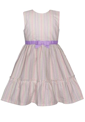 Bonnie Jean Girls Size 3M-6X Easter Bunny Sweater Seersucker Dress3