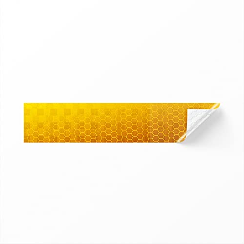 georadian.com Reflets 4 pièces de réflecteurs Autocollants 15 x 3 cm, sécurité dans l'obscurité, Autocollants réflecteurs, Autocollants réfléchissants d'escalier de sécurité réfléchissants (Jaune) Cover