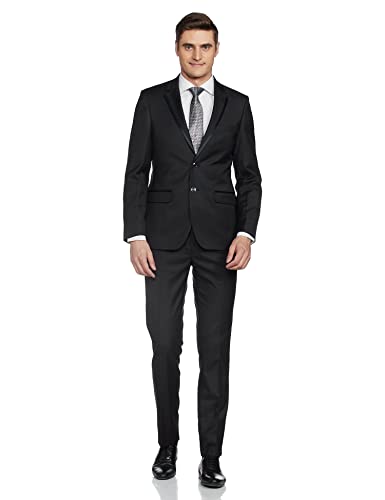 Image of Raymond Polyester Blend Men's Full Sleeve Contemporary FIT Dark Blue Formal Suit