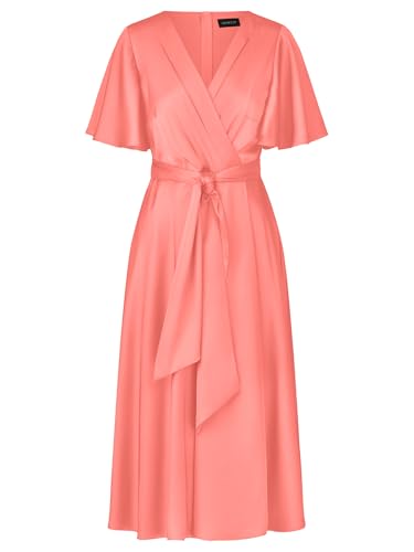 Midi-satinkleid Robe Femme fluide dissimulant les imperfections avec élégance