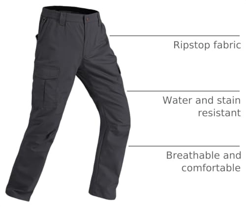 Image of CNBQDD Mens Work Pants Ripstop Waterproof Cargo Pants for Men with 7 Pockets Tactical Hiking Pants