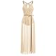 FYMNSI Damen Lyrisch Tanzkleid Ballettkleid ?rmellos Pailletten Trikot Mit Wickelrock Maxikleid T?ll Langes Trikotkleid Modern Contemporary Tanzkost?me Turnanzug B?hnenanzug Kost?m Champagner S