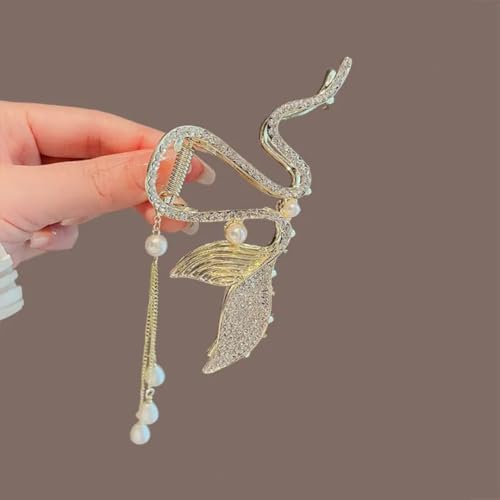 Image of Modern Hair Clutcher For Women | Stylish Hair Claws For Girls | Trendy Alloy Metal Clips | Premium & Fashionable Girls Hairs Accessories | Suitable In Various Occasions (Aquatics Rhimestone)