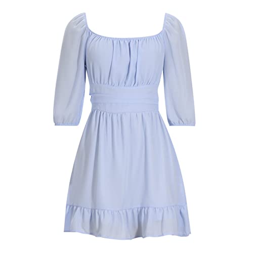 Robe trapèze fluide à col carré pour vos sorties élégantes et soirées chic