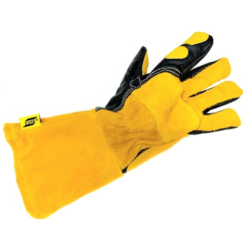ESAB Guantes de sudor M3050 – Guantes de cuero resistentes al calor para MIG WIG MMA – Resistentes con costuras Kevlar, tallas M/L/XL/XXL (M(8))