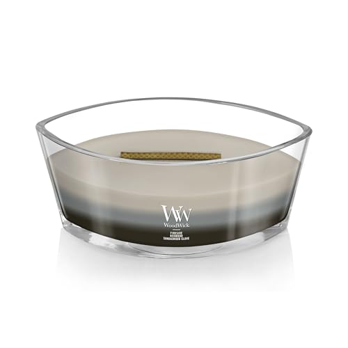 WoodWick Hearthwick Trilogy Candle - Warm Woods, Grey, 11.1 x 18.9 x 8.8 cm
