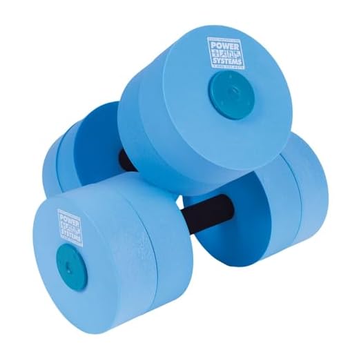 Power Systems Water Dumbbells, Medium Resistance, Pair, Blue (86560)