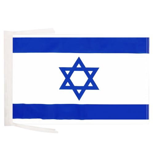 AZ FLAG Bandera de Israel 45x30cm - BANDERINA ISRAELÍ 30 x 45 cm cordeles