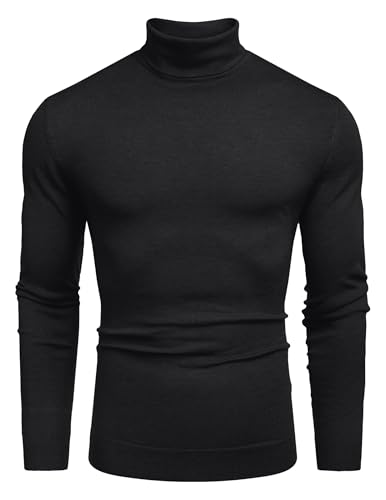 COOFANDY Men's Slim Fit Turtleneck Sweater Casual Basic Knitted Long Sleeve Pullover Sweater