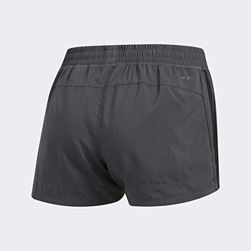adidas Shorts femininos de tecido Pacer com 3 listras, Cinza/preto, P