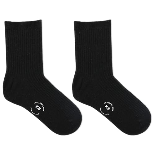 Image of K. Bell women's Ribbed Short Crew Socks - 1 Pairs - Comfortable & Sustainable Classic Style