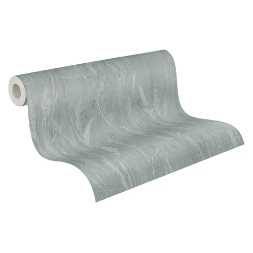Papel pintado floral tejido no tejido de lujo Profhome verde pátina plata 3