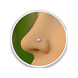 Opal Nose Stud - 3mm pink Opal piercing nose pin - Tiny Piercings Nose Rings L Shape - Opal nose post stud - Thin Nose pin