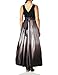 S.L. Fashions Women's Plus Size Long Satin Party Dress 3/4 Sleeve and Sleeveless, Black Silver, 18W